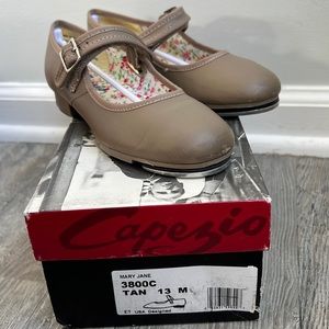Girls Mary Jane Tan Tap Shoes Size 13